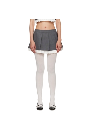 SHUSHU/TONG Gray Ruffled Pleat Miniskirt