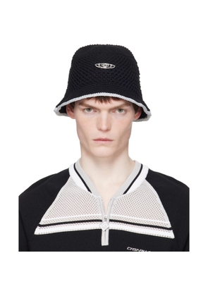 Casablanca Black Warp Logo Crochet Bucket Hat