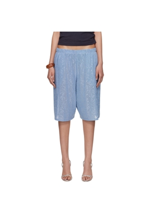 Conner Ives SSENSE Exclusive Blue Lace Basketball Shorts