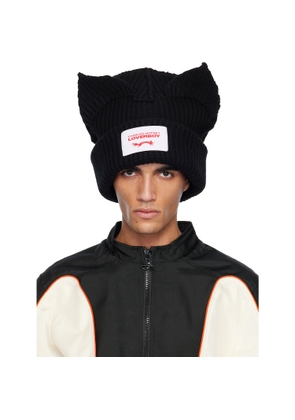Charles Jeffrey LOVERBOY Black Supersized Chunky Ears Beanie