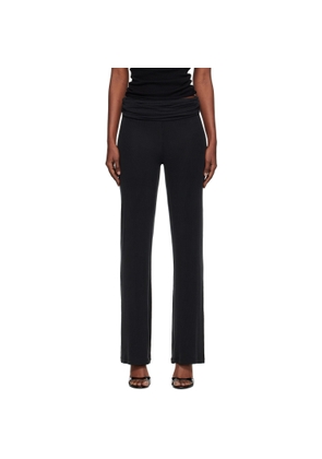 Aya Muse Black Ruched Fold Over Trousers