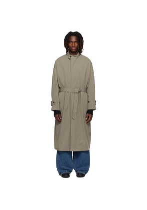 YOKE Beige Stand Collar Over Coat