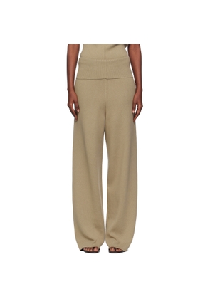 Aya Muse Beige Fold Over Seam Trousers
