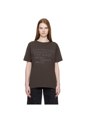 Maison Margiela Brown Numerical Cotton T-shirt