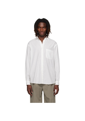 YOKE White Cotton Silk Lawn Loosed Shirt