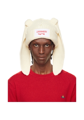 Charles Jeffrey LOVERBOY Off-White Chunky Rabbit Beanie