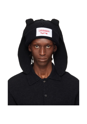 Charles Jeffrey LOVERBOY Black Chunky Rabbit Beanie