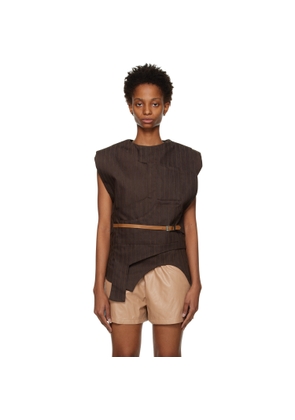 LUAR Brown Paneled Tank Top