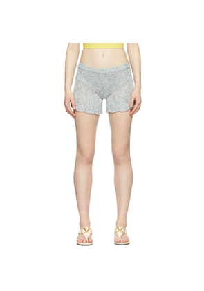 RED Valentino Blue Knit Shorts