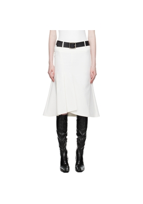 Fax Copy Express White Fishtail Midi Skirt