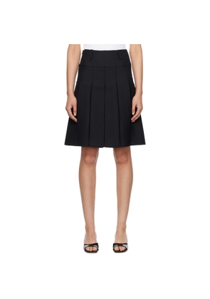 Fax Copy Express Black Pleated Midi Skirt