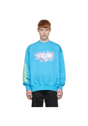 We11done Blue Cotton Sweatshirt