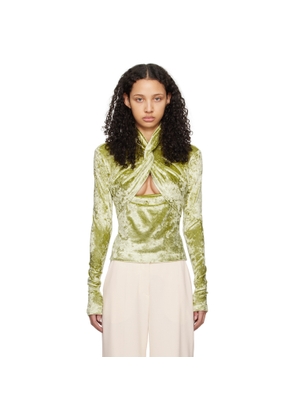 Nanushka Green Iride Long Sleeve T-Shirt