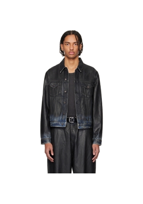 Acne Studios Black Coated Denim Jacket