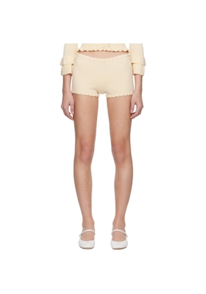 GUIZIO Beige Knit Scallop Shorts