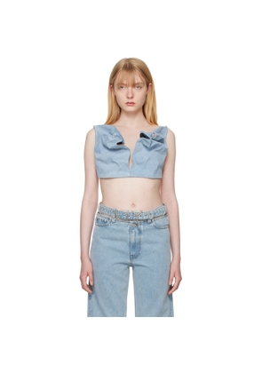 Y/Project Blue Scrunched Denim Bralette