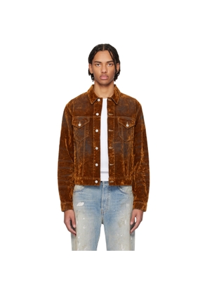 Acne Studios Brown Flocked Denim Jacket