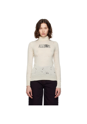 MM6 Maison Margiela Off-White Wool Turtleneck