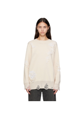 MM6 Maison Margiela Off-White Double-Faced Sweater