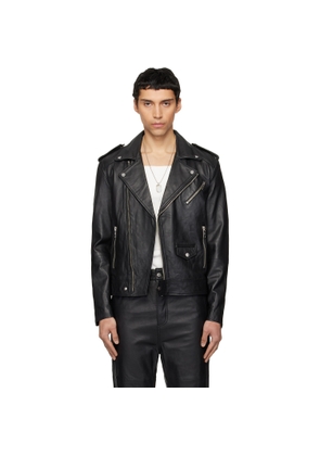 Deadwood Black River Leather Biker Jacket