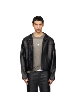 Deadwood Black Hector Leather Hoodie