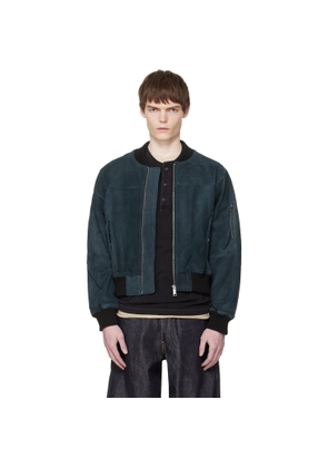 Deadwood Black Bofinger Suede Bomber Jacket