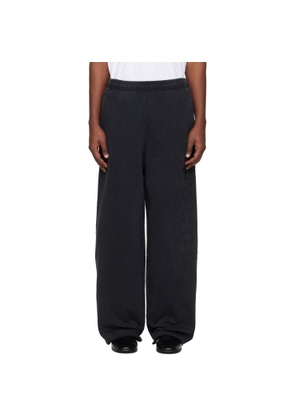VETEMENTS Black Embroidered Biker Cross Stripe Sweatpants