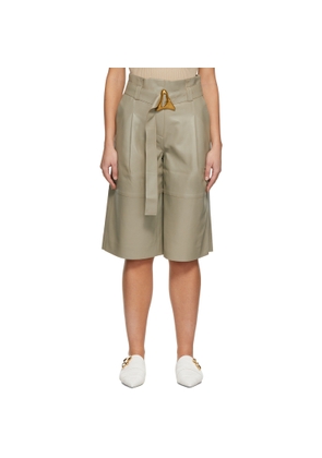 AERON Khaki Leather Carson Shorts