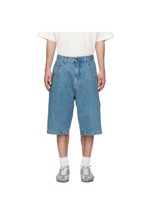 VETEMENTS Blue Biker Cross Hip-Hop Denim Shorts