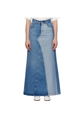 MM6 Maison Margiela Blue Faded Denim Maxi Skirt