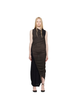 ISSEY MIYAKE Black & Gray Beanstalk Maxi Dress