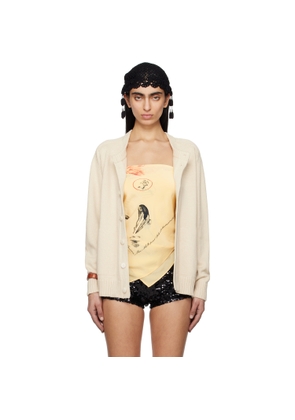 Bode Off-White Meringue Cardigan