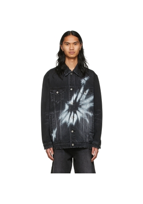 We11done Black Graphic Denim Jacket