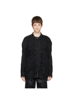We11done Black Bomber Denim Jacket