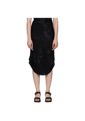 MM6 Maison Margiela Black Floral Midi Skirt