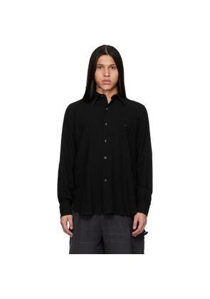 Maison Margiela Black Virgin Wool Long-Sleeved Shirt