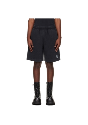 VETEMENTS Black Biker Cross Logo Shorts