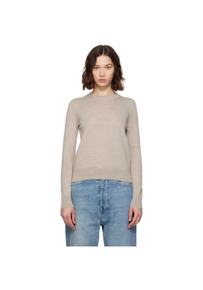MM6 Maison Margiela Beige Elbow Patch Sweater