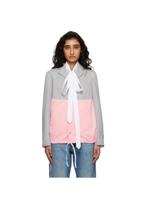 Comme des Garçons Girl Gray & Pink Paneled Blazer