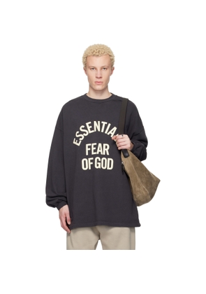 Fear of God ESSENTIALS Black Campus 90s Long Sleeve T-shirt