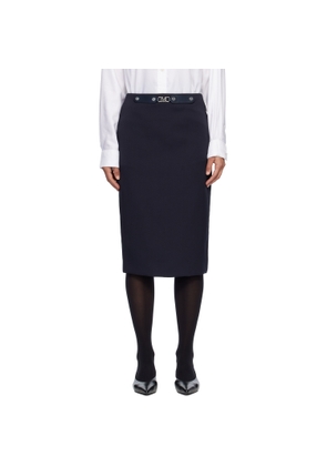 Max Mara Navy Satrapo Midi Skirt