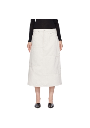 Re/Done Off-White Seamed Denim Maxi Skirt
