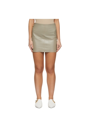 AERON Khaki Leather Amarilla Mini Skirt