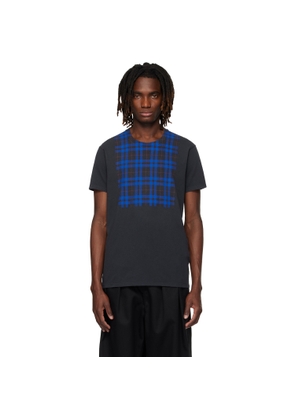 Maison Margiela Gray Cotton Check Panel T-shirt