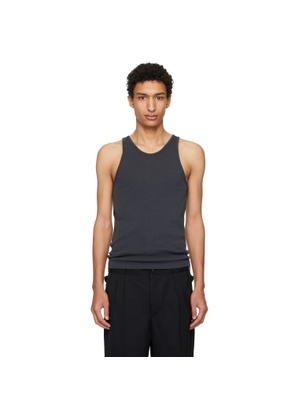 Maison Margiela Gray Ribbed Tank Top
