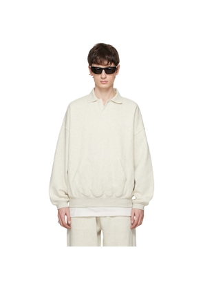 Fear of God ESSENTIALS Gray Signature 90s Polo Sweatshirt