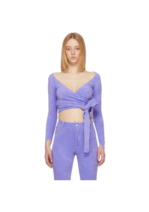 Maisie Wilen Purple Terrycloth Dramady Cardigan