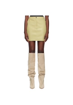 Nanushka Yellow Miray Vegan Leather Miniskirt