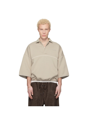 Fear of God ESSENTIALS Taupe Active Trace 3/4 Sleeve Modern Polo