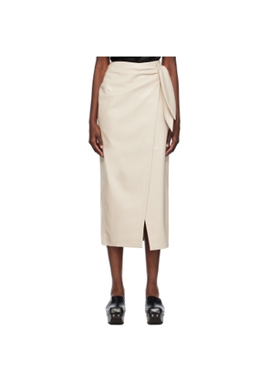 Nanushka Beige Carola Vegan Leather Midi Skirt